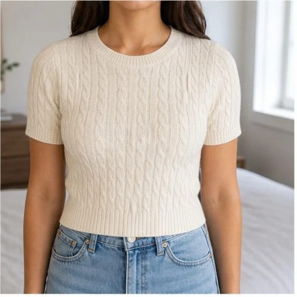 Taupe Lace Trim Top